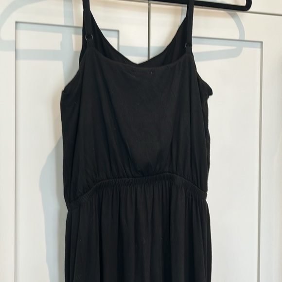 Gap Maxi Knit Sun Dress Draped Pockets Spaghetti Straps Black Women Size S - Picture 5 of 12